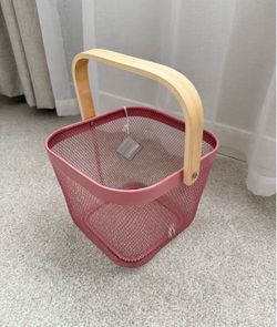 New pink metal basket