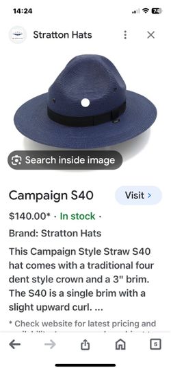 Stratton Hats Campaign S40 Straw Hat