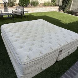 California King Mattress & Box Springs Chattam & Wells Pillow Top - Fair Condition In Upland *READ