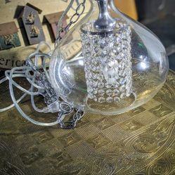 Clear Pendant Faceted Crystal Hanging Light 