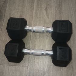 2 Dumbbells One 10lb And ,One 15lb