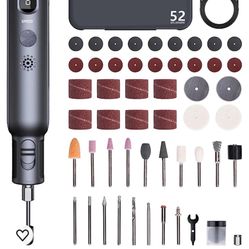 POWERWORKS 8V Mini Cordless Rotary Tool Kit with Led light,6-Speed &USB Charging with 52 Accessories,Multi-Purpose Power Rotary Tool for Sanding, Poli