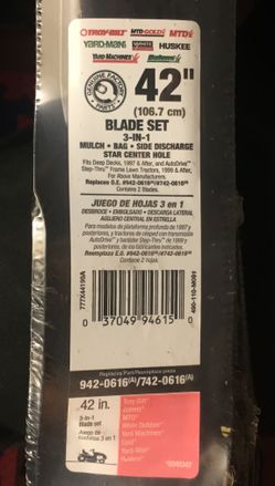 Blade Set for 42 in. Lawn Tractors OEM Troy-Bilt MTD 21.23" Also Have 22" Blades