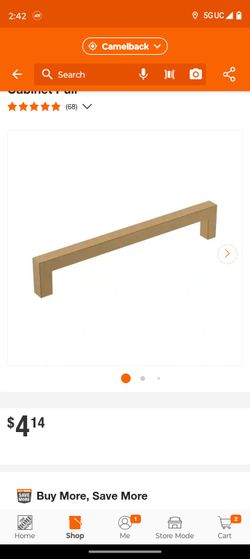 Amerock
Monument 6-5/16 in. (160mm) Modern Champagne Bronze Bar Cabinet Pull