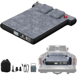Truck Bed Air Mattress 5.5-5.8ft: Inflatable Pickup Bed Mattress for Camping with Wireless Rechargeable Pump, Full Size Blow Up Bed for Outdoor Travel