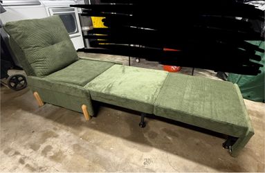 Single Person Sandwich Pull Out Couch / Sofa Green
