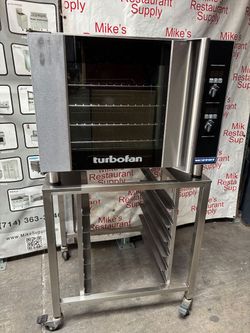 1/2 Sheet 4 Tray Electric Convection Oven & Stand On Wheels Moffat TurboFan E31D4 208V #4243