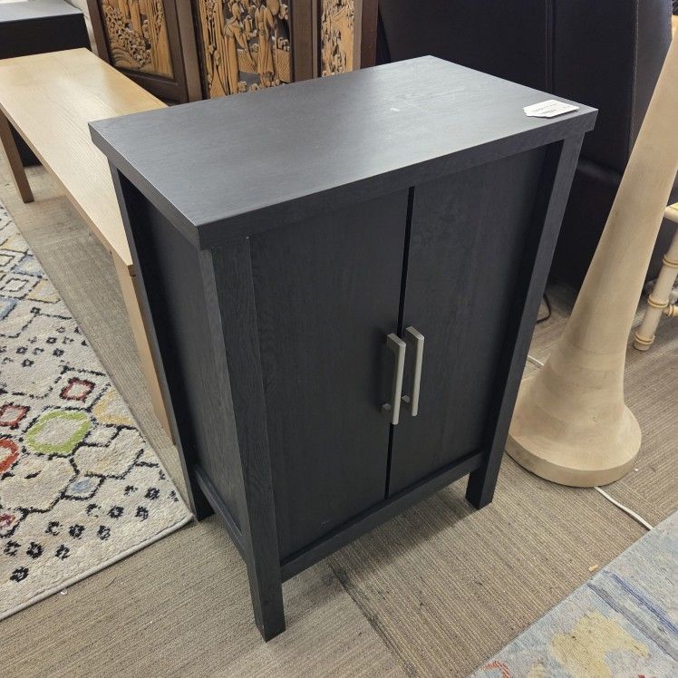 Contemporary Dark Wood Two Door Cabinet