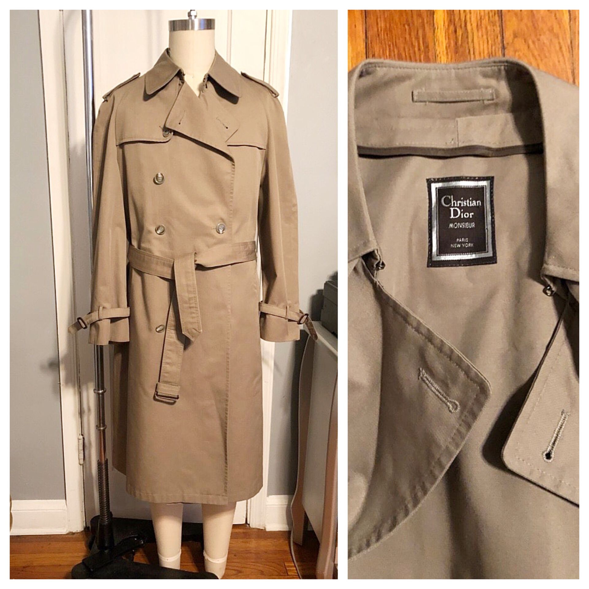 Men’s Christian Dior vintage trench coat paid $1,800. Size 42 regular (large size) excellent condition