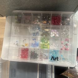 Jewelry Findings Boxes And Bins Of Gemstones And Beads Ans Findings.  