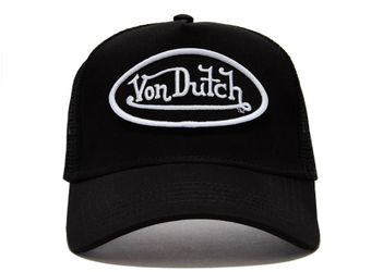 Von Dutch Hat Black with White/Black Patch Trucker Mesh SnapBack Cap 051. Nwt