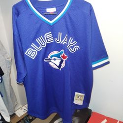 $60 Local Pickup 100% Authentic Mitchell&Ness 1993 Joe Carter Toronto Blue Jays V-Neck Pullover Batting Practice Jersey Size 52 2XL Price Is Firm