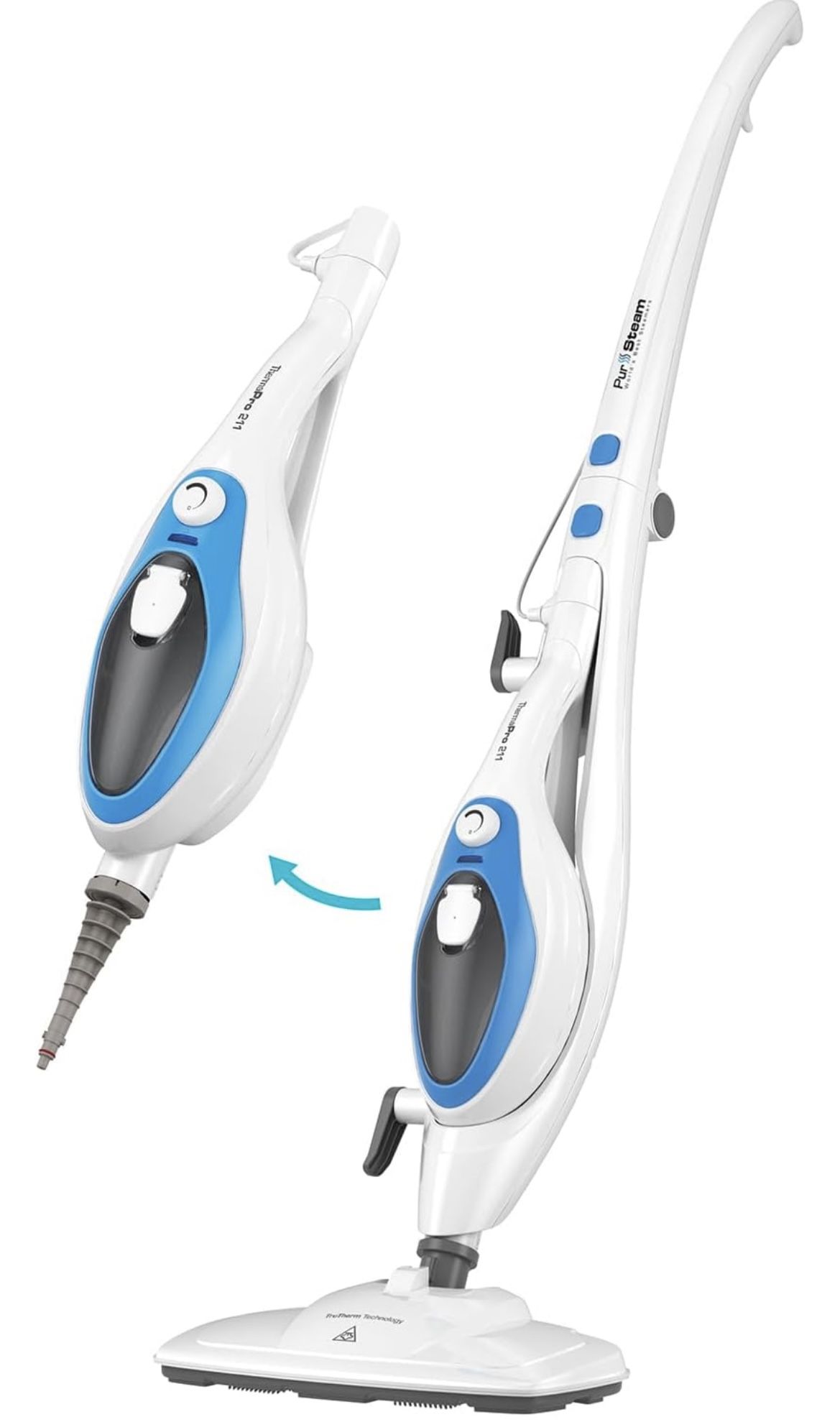 PurSteam 10-in-1 Steam Mop, Floor Steamer with Detachable Handheld Steam Cleaner for Tile, Hardwood Floors