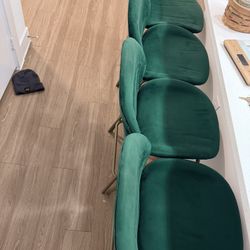 ✨ Beautiful Jade Green Bar Stools – Set of 4 ✨