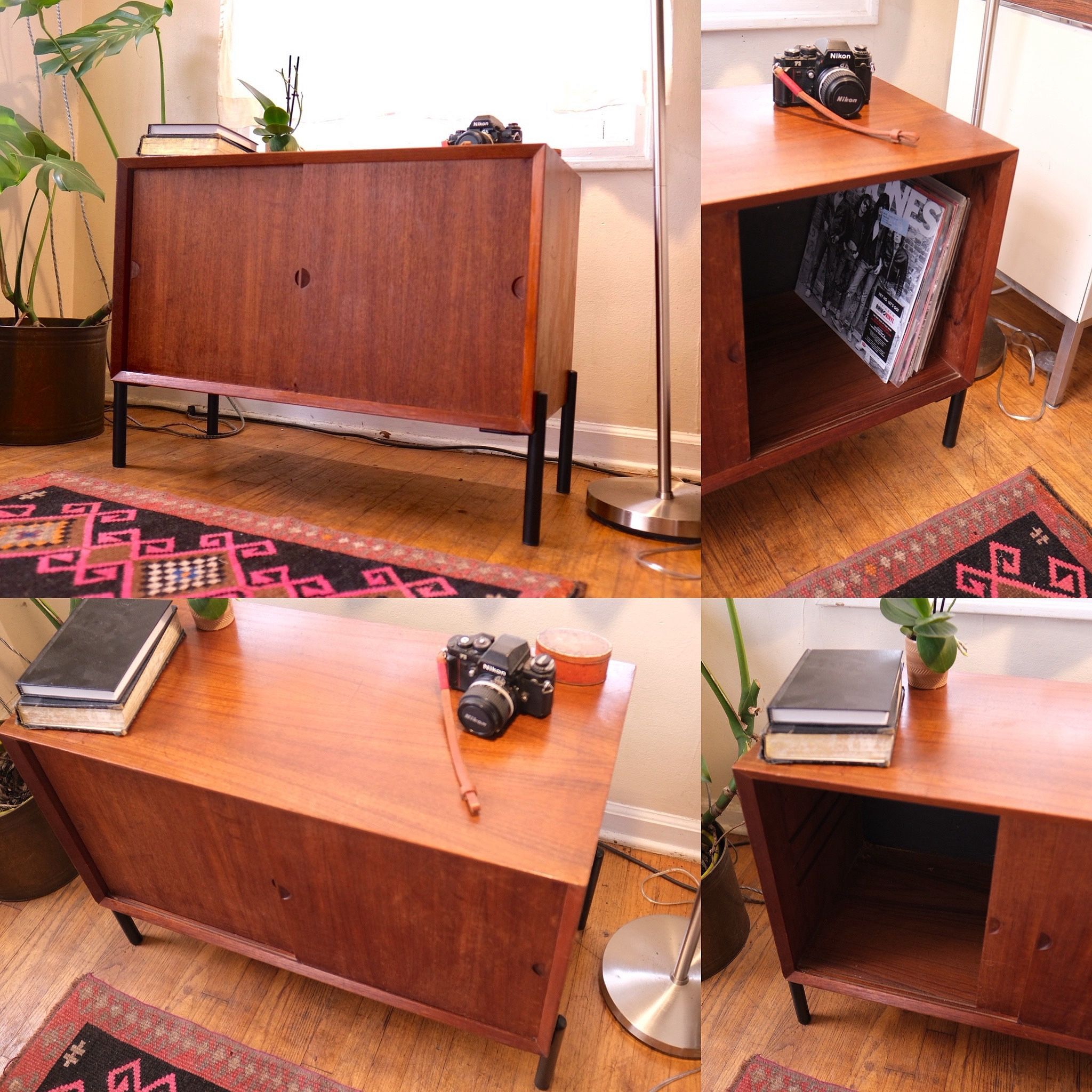 Danish Teak Record Cabinet