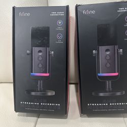 Gaming or Podcast setup. Mics and Mixer