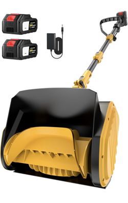 Electric Snow Shovel, 21000RPM Cordless Snow Blower, 13" Snow Blower with 2 Powered 24V Batteries, Lightweight for Easy Snow