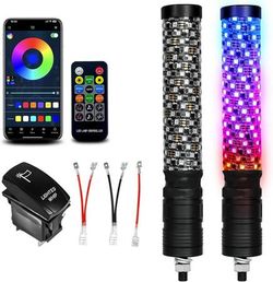 (2) 1-ft LED Whip Lights, with Remote Control