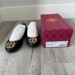 Tory Burch Benton 2 Black Ballet Flat - Size 7