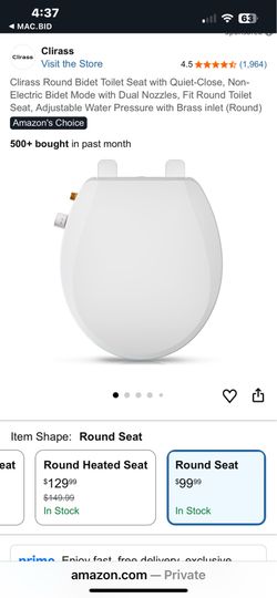Bidet round toilet seat