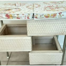 "Berry Twins" Wicker Baby Doll  Diaper Changing Table Station (1980s Vintage)