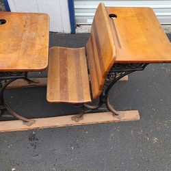 Antique Cast Iron Schoolhouse Desks 1800’s