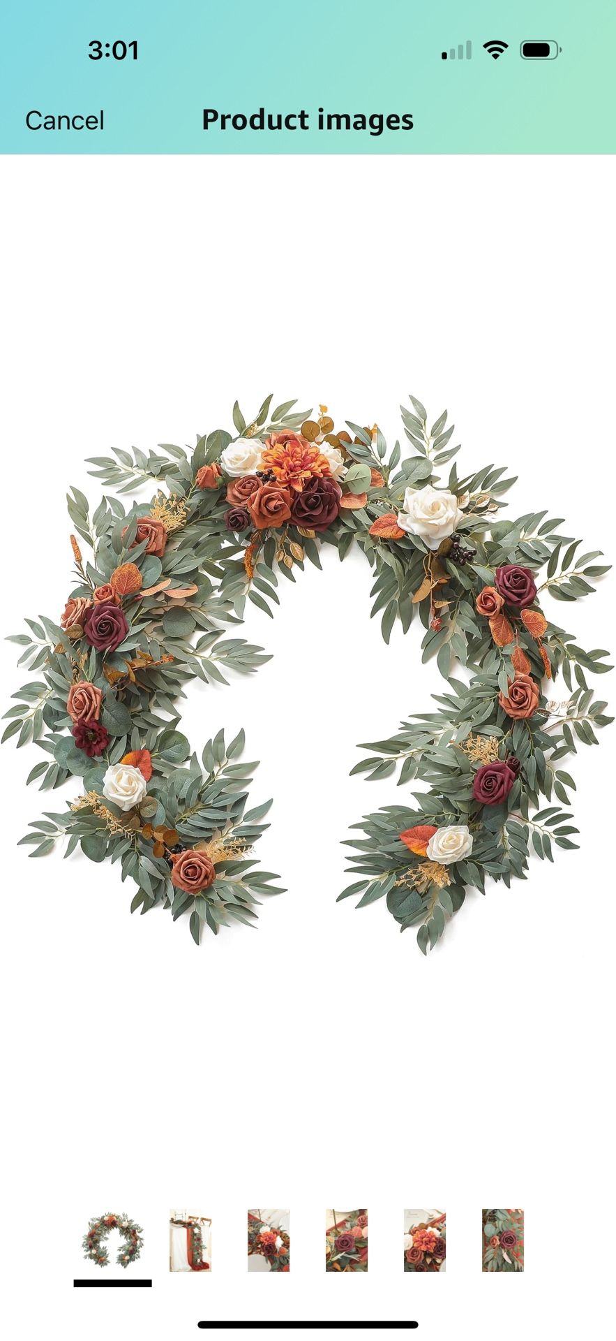 loroom 6ft Artificial Eucalyptus Garland with Flowers Fak