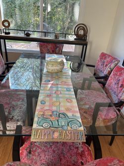 FREE. Large glass table and wicker frame- movable