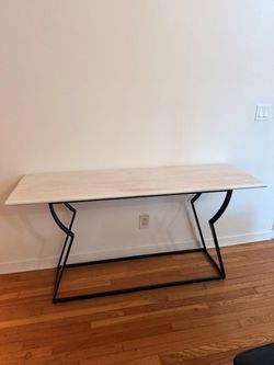White Rustic Wood Console Table