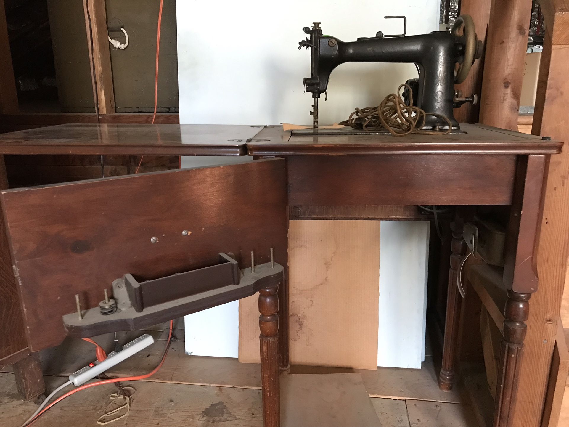 Vintage Sewing Machine With Cabinet For Sale