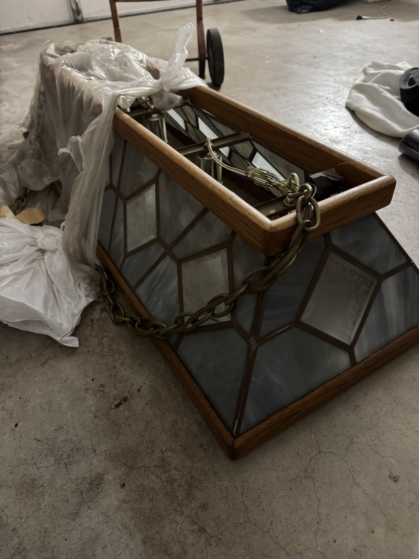 Tiffany Style Stained Glass Rectangular Hanging Lamp
