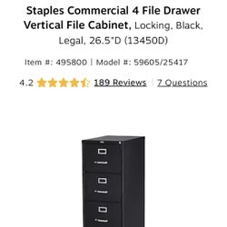 Staples Commercial File Cabinet 