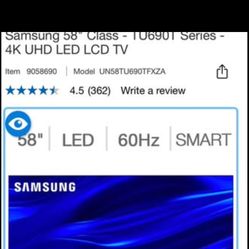 Samsung 58 Inch Smart Tv Like New