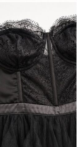 Black Lace Bustier Corset Dress