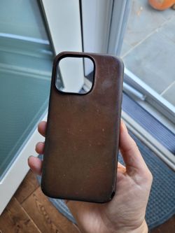 Brown Leather iPhone 14 Pro Phone Case