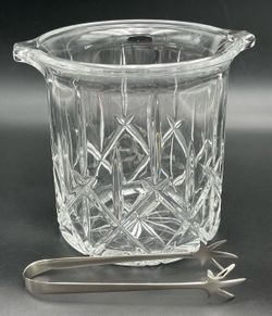 Lady Anne by Gorham Crystal - Vintage Cut Crystal Ice Bucket & Tongs