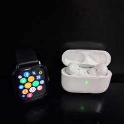 Smartwatch + Wireless Earbuds Combo – Fitness Tracker & Bluetooth Headphones