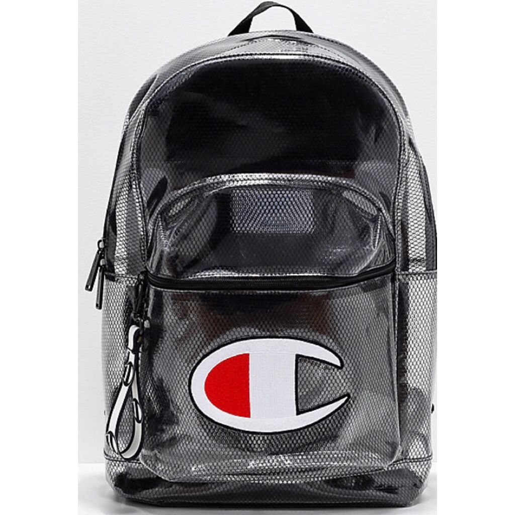 PRICE MATCH GUARANTEED Champion Supercize Clear & Black Backpack