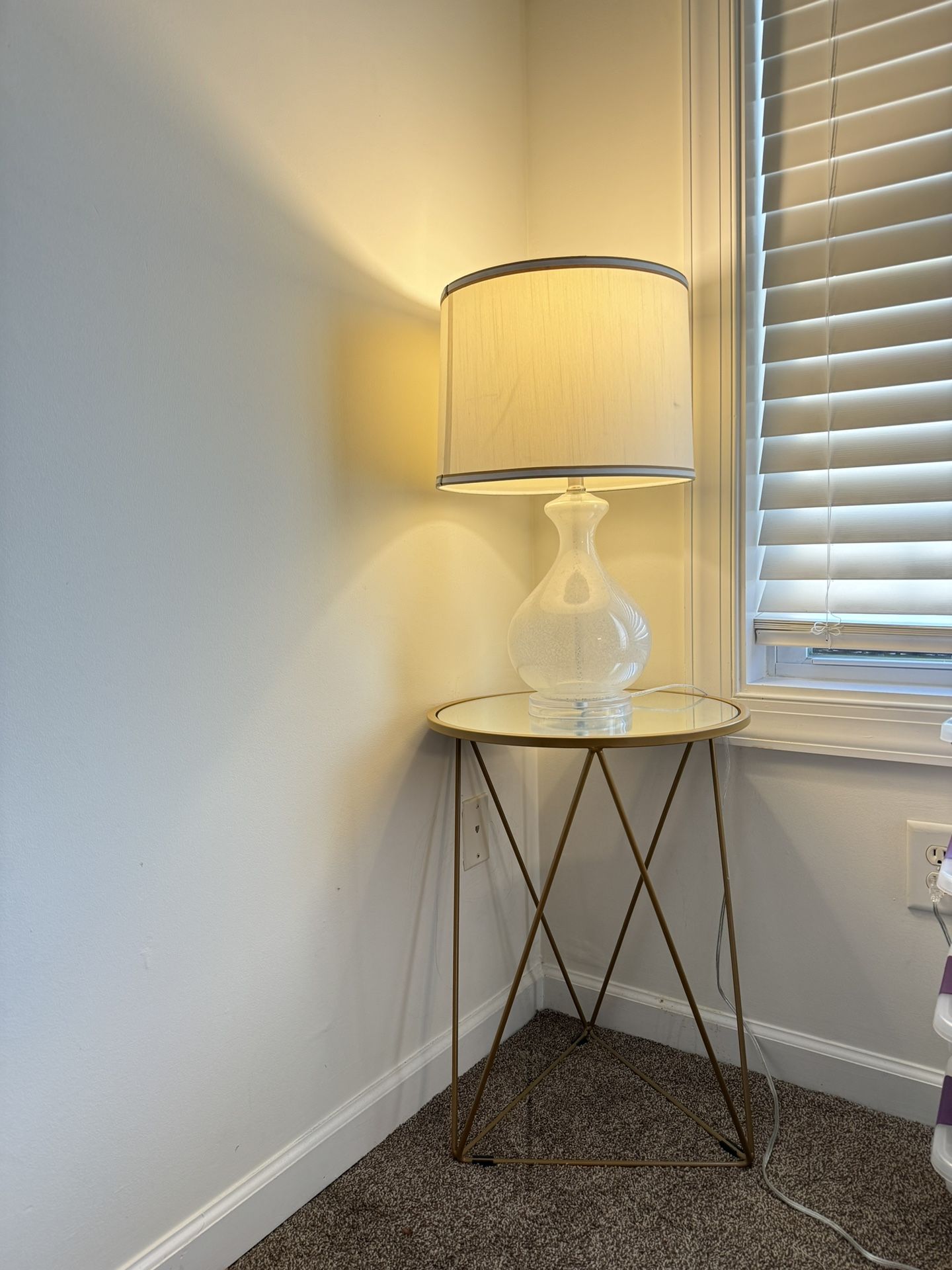 Glass mirror side table With Gold trim Coffee Table Living Room Table