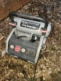 Husky 4.5 Gal. 175 PSI Ultra-Quiet Air Compressor Portable Wheeled Electric Runs Good