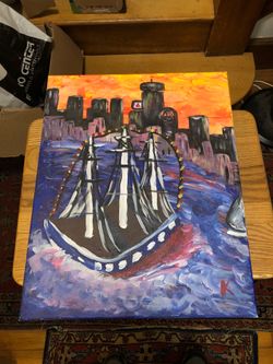 Painting Boston Skyline