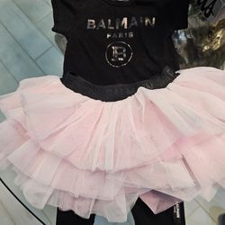 Balmain Baby Tutu Skirt With Leggings & Shirt Set