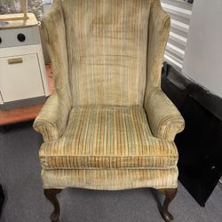 Fabric Wingback Chair - circa 1970s