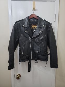 Vintage 1990s BONUS genuine leather biker jacket mens 38