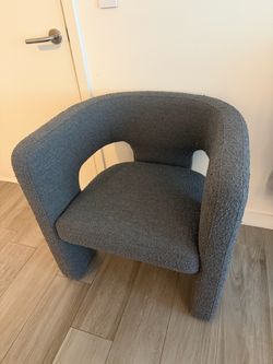 Arhaus Gray Bouclé Accent Chair – Modern Design