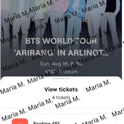BTS Arlington Day 2 Tickets 🎟 