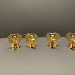 Gold-Plated Angel Ornaments (Set Of 4)
