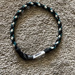 Swanny’s San Jose Shark necklace 