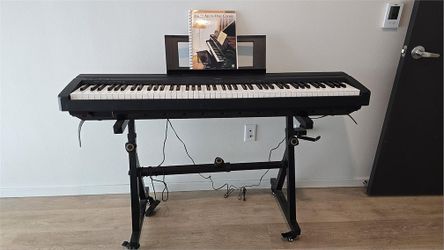 Yamaha P-45 Keyboard with Stand, Case, and Tutorial Book – Complete Set