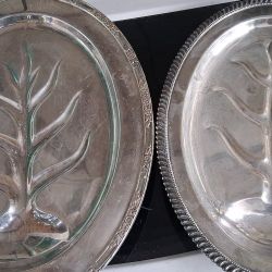 Antique  Sterling   Plated Service Trays.  